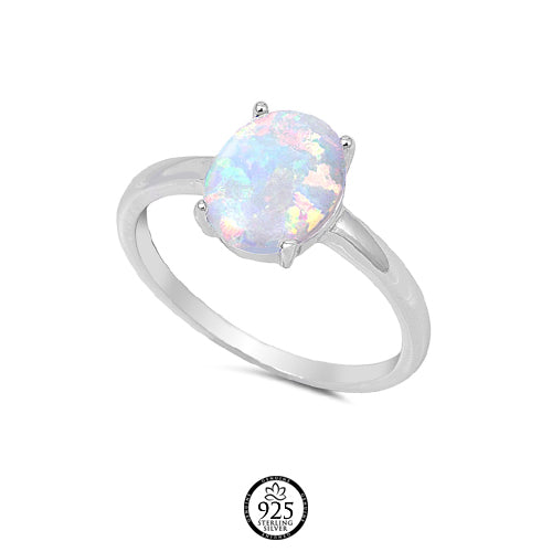 Sterling Silver Majestic White Opal Ring