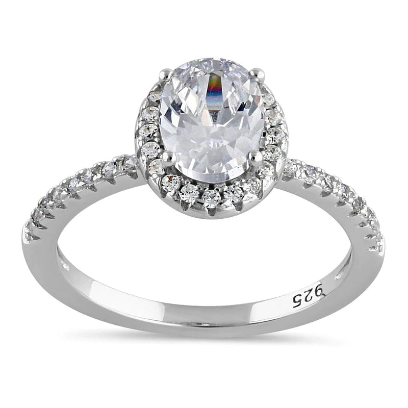 Sterling Silver Viena Halo Engagement Ring