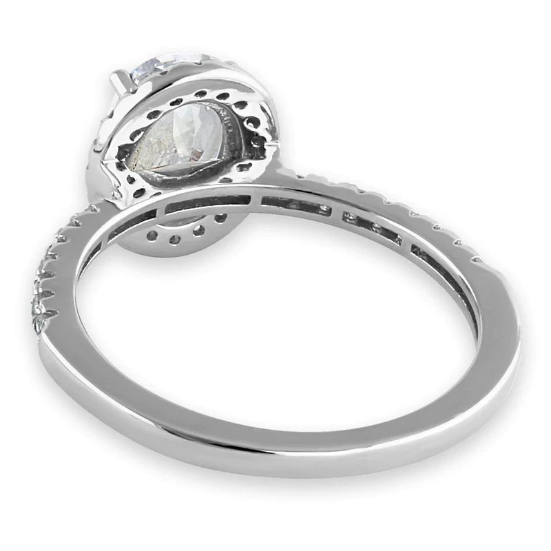 Sterling Silver Viena Halo Engagement Ring