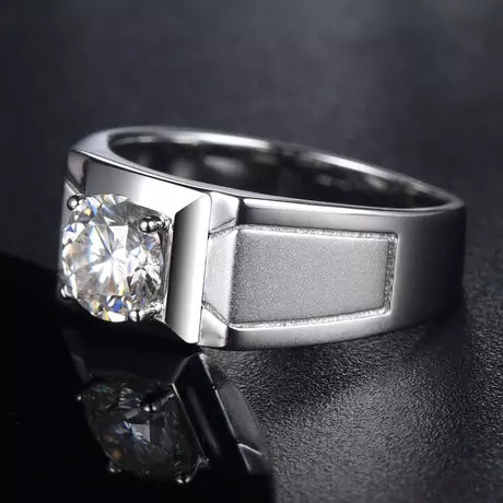 Sterling Silver Moissanite Engagement Ring