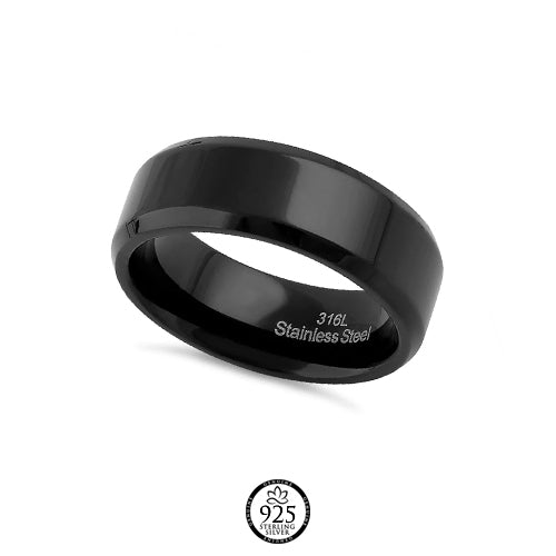 Stainless Steel 7mm Black Ring