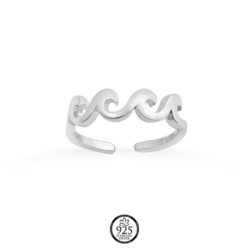 Sterling Silver Wave Toe Ring
