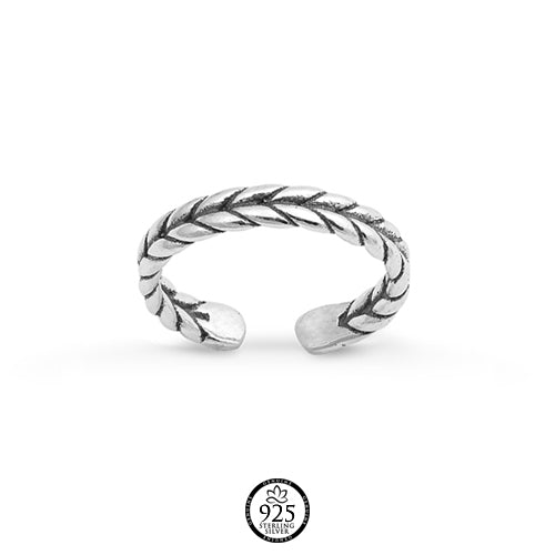 Sterling Silver Double Braid Toe Ring