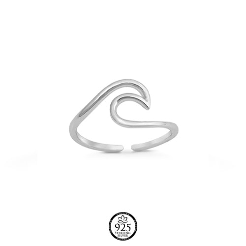 Sterling Silver Wave Toe Ring