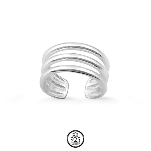 Sterling Silver Multi Band Toe Ring