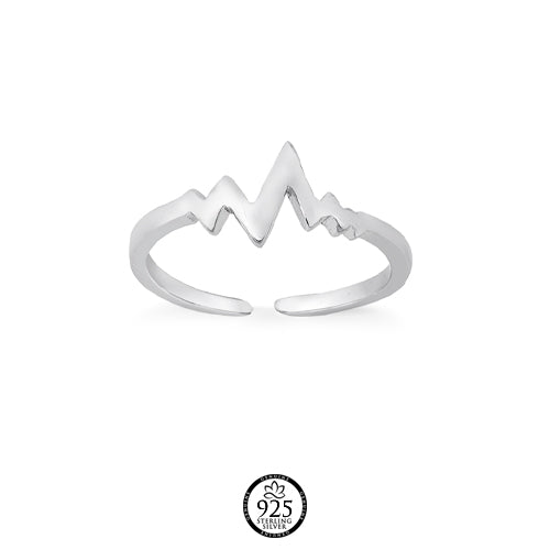 Sterling Silver Heartbeat Toe Ring