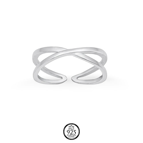 Sterling Silver Criss Cross Toe Ring