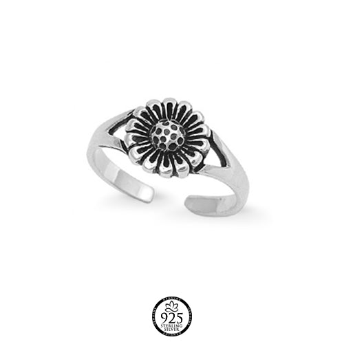 Sterling Silver Sunflower Toe Ring