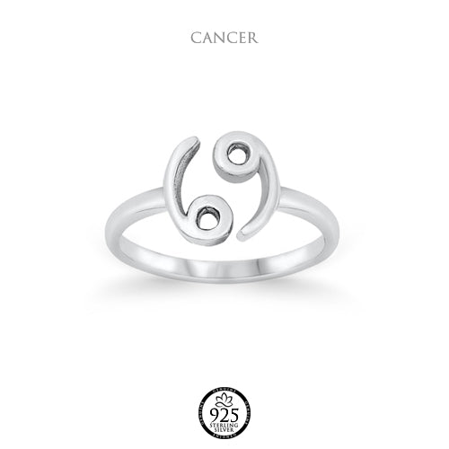 Sterling Silver Cancer Zodiac Sign Toe Ring