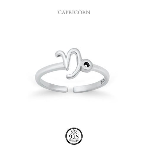 Sterling Silver Capricorn Zodiac Sign Toe Ring