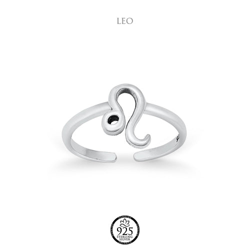 Sterling Silver Leo Zodiac Sign Toe Ring
