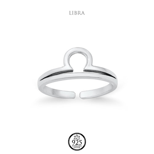 Sterling Silver Libra Zodiac Sign Toe Ring
