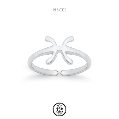 Sterling Silver Pisces Zodiac Sign Toe Ring