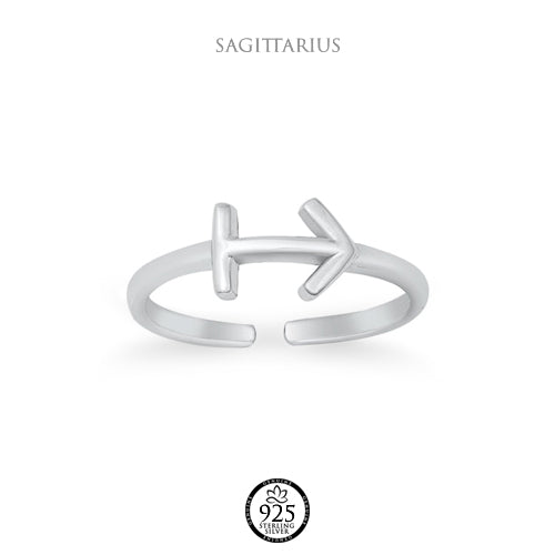 Sterling Silver Sagittarius Zodiac Sign Toe Ring