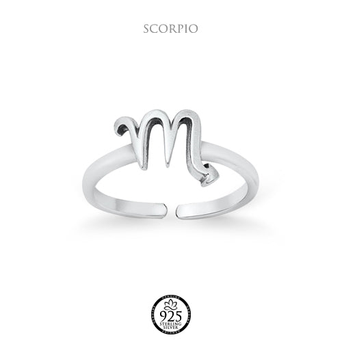 Sterling Silver Scorpio Zodiac Sign Toe Ring