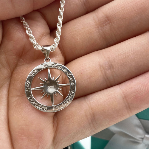 Sterling Silver Adventure Compass Charm