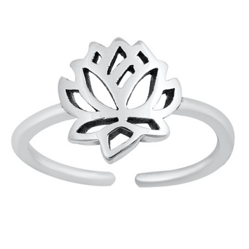 Sterling Silver Lotus Toe Ring