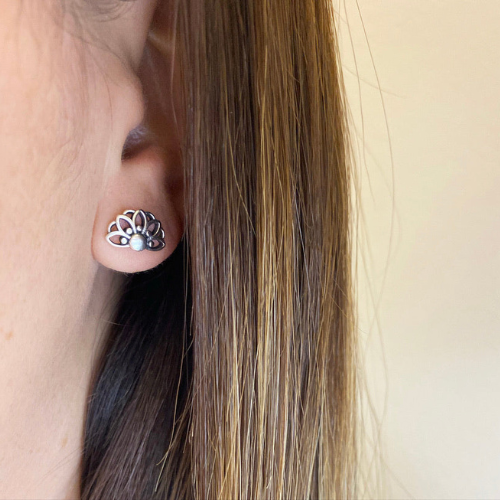 Sterling Silver Mandala Earrings