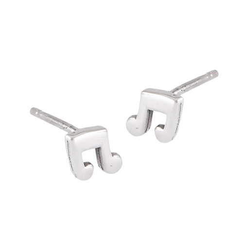 Sterling Silver Musical Note Stud Earring