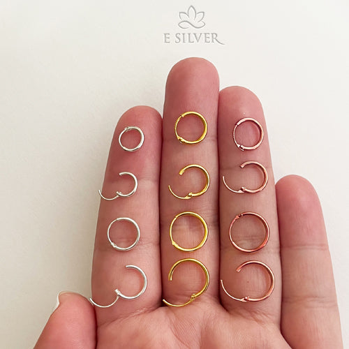 Sterling Silver 18K Rose Gold Plated Mini Hoops