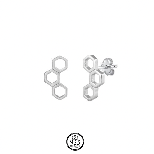 Sterling Silver Honeycomb Earrings