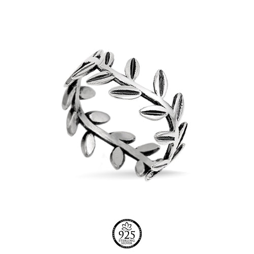 Sterling Silver Big Leaves Ring