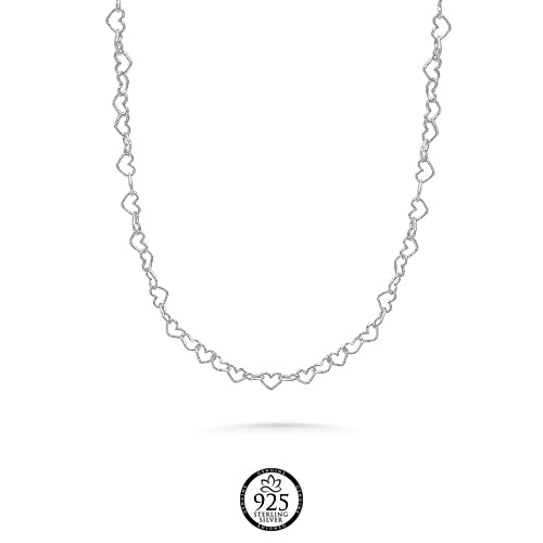 Sterling Silver Lots of Hearts Necklace