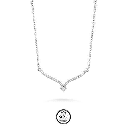 Sterling Silver Elegant Crystals Necklace