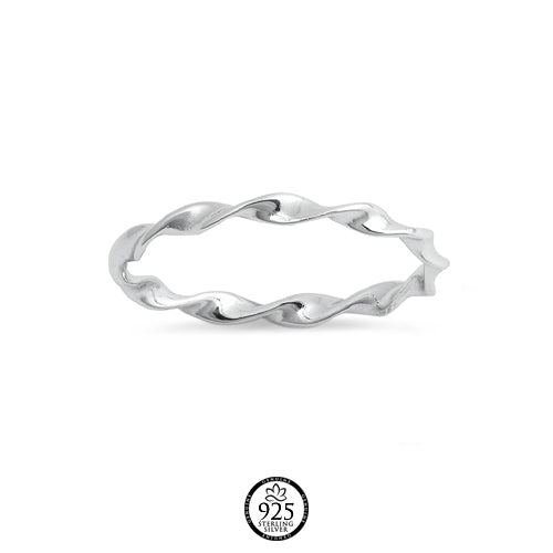 Sterling Silver Thin Twisted Ring