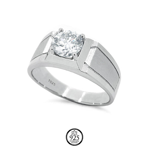 Sterling Silver Moissanite Engagement Ring