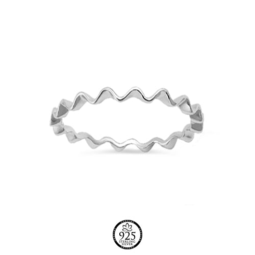Sterling Silver Fine Wavy Stackable Ring