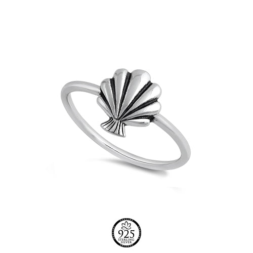 Sterling Silver Mermaid Seashell Ring