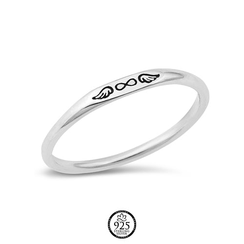 Sterling Silver Infinity Wings Ring