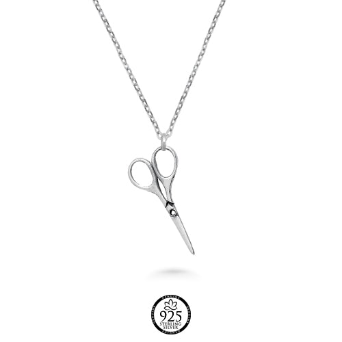 Sterling Silver Scissors Necklace