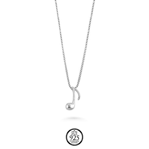 Sterling Silver Corchea Music Note Necklace