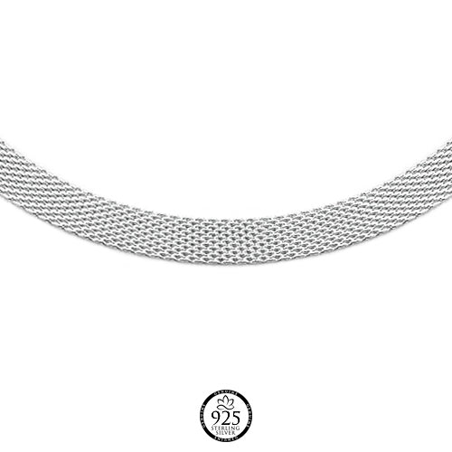 Sterling Silver Flat Mesh Chain Bracelet