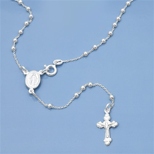Sterling Silver Perfect Rosary Necklace